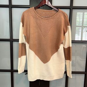 Tan and white sweater